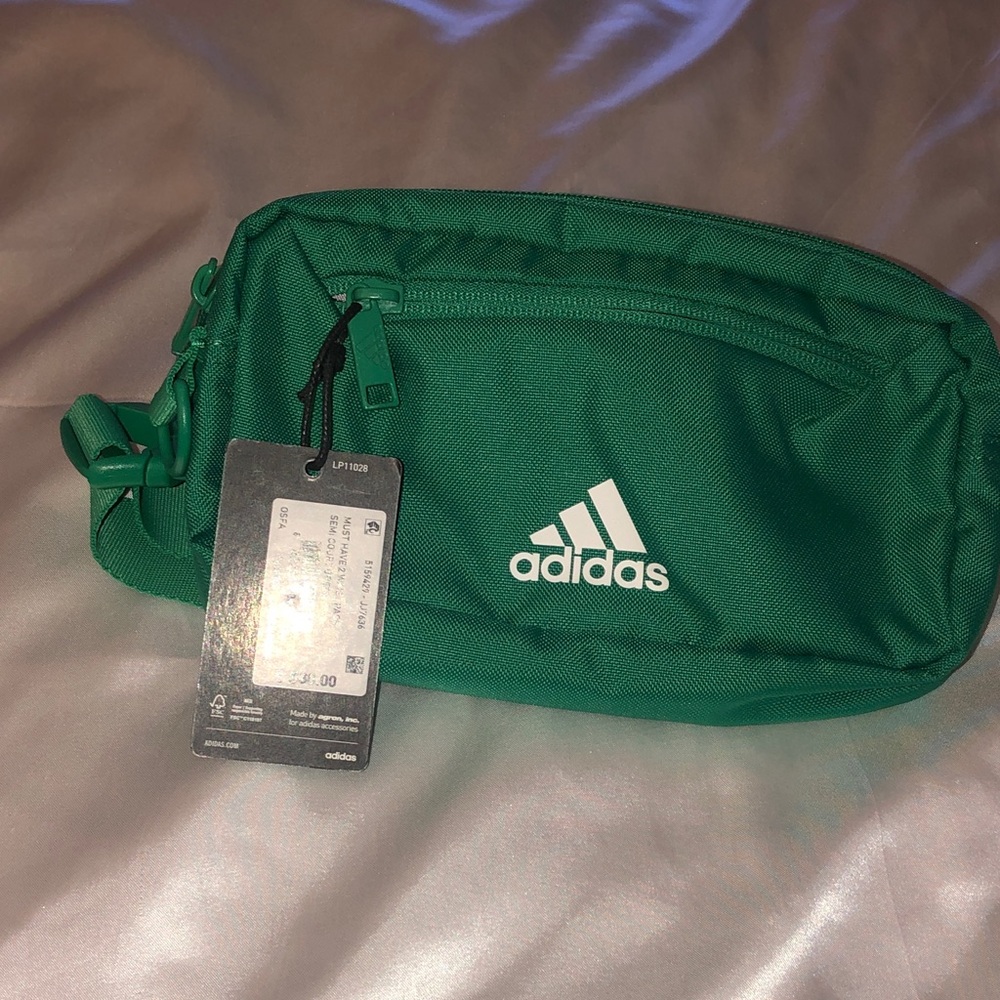 adidas Must Have 2 Waist Pack Color Semi Court Green & White Logo OSFA NWT